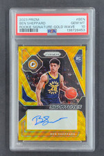 2023-24 Panini Prizm Ben Sheppard Rookie Signatures Auto Gold Wave RC /10 PSA 10