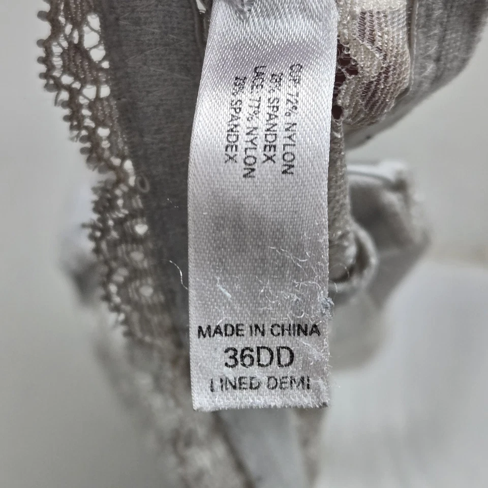 Victoria's Secret женщин бюстгальтер 36DD светло-серый ангелы футболка на косточках кружева - Изображение 4 из 4