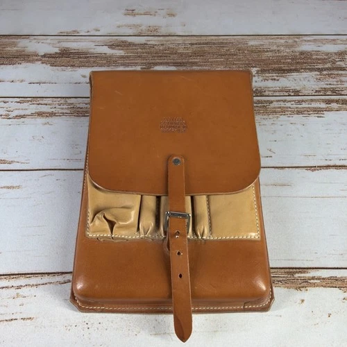 Gfeller Large Leather Field Case Geologist Belt Shoulder Pouch Used