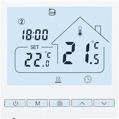 Kompaktes 230V Raumthermostat für Wasserheizung mit LCD Display - Beok Controls