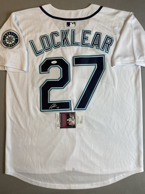 SEATTLE MARINERS TYLER LOCKLEAR AUTOGRAPH #27 HOME WHITE NIKE