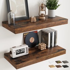 Marsmiles 30 Inch Floating Shelves For Wall 2 Pack 12D Wood Grain Bathroom