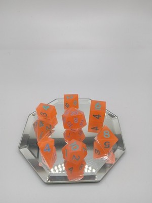 Handmade Resin Dice Set D&D W/ Drawstring Pouch Reacts Under Blacklight RAW Goku