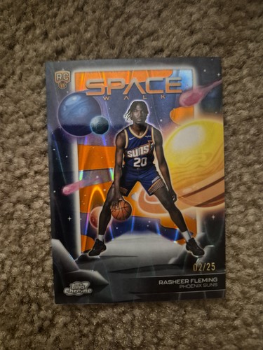 Rasheer Fleming 2025-26 Topps Cosmic Chrome /25 Orange Space Walk RC #SW-12