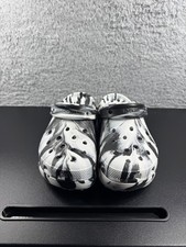 Crocs Adult Classic Platforms Marble Clogs Black/White Women  s Size 8 Brand New