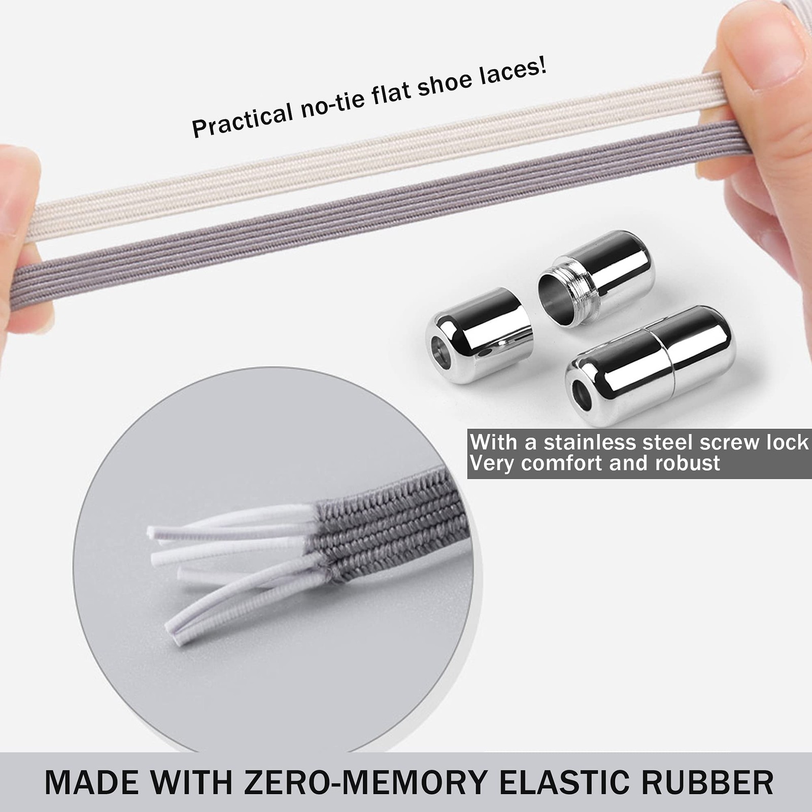 APL 2 Paia di Lacci Elastici Senza Lacciatura per Adulti e Bambini Lacci Elasticizzati Senza Tiele per Scarpe...