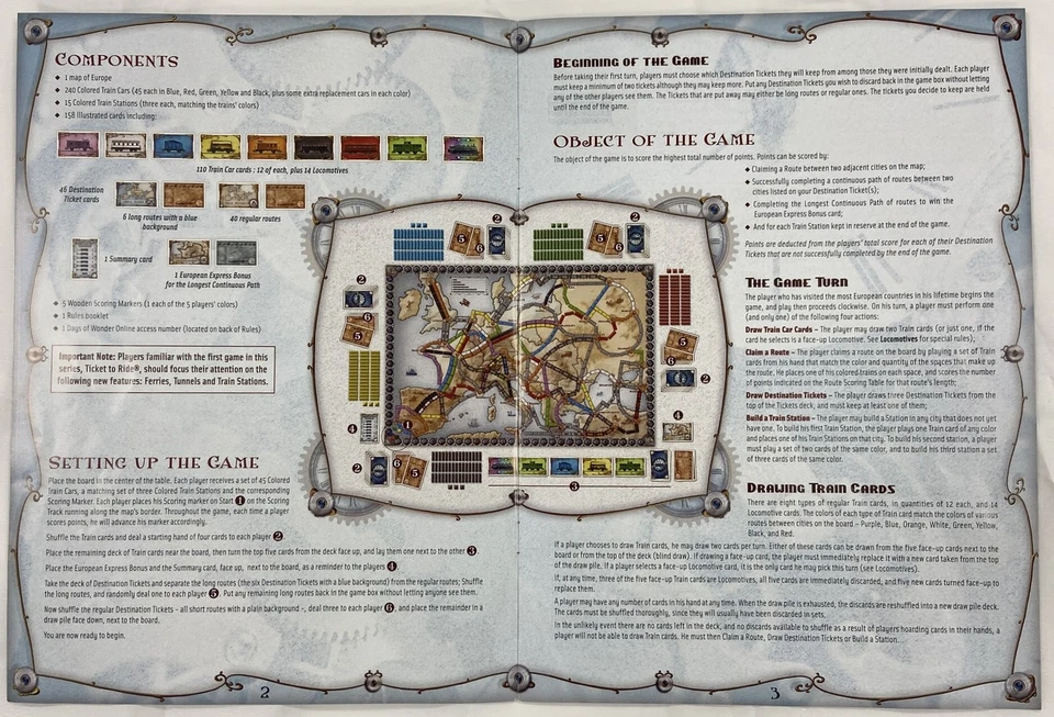 Ticket to Ride Europe Complete boardgame Opened box Alan Moon Days Wonder (GGR) - Image 3 of 4