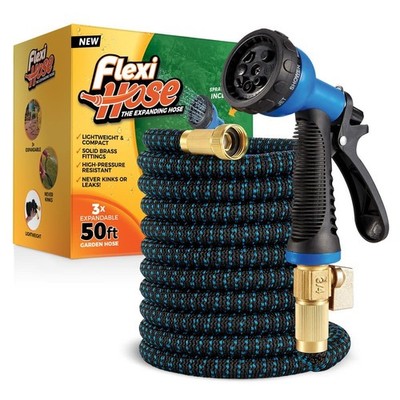 Erweiterbarer Gartenschlauch 50 Fuß - 3/4 Zoll Messingarmaturen, 3750D Gewebe - 8
