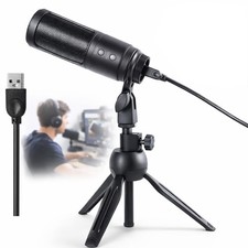 USB Microphone for PC, Cardioid Condenser Mic with 20Hz-20KHz Frequency Respo...