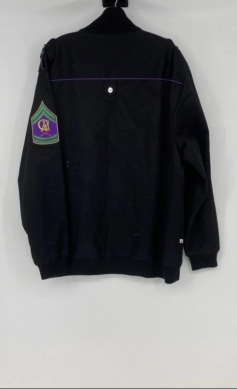 Cavi Mens Black Purple Long Sleeve Pockets Full-Zip Military Jacket Size 2XL - Image 2 of 4