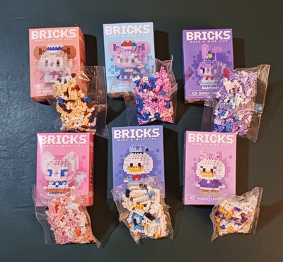 6 Sets of BRICKS - Mini or Nano Building Blocks - Japanese TV Cartoon Characters