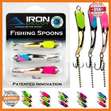 IRON DECOY 3-Pack Spoon Fishing Lures for Trout, Bass, Walleye, Salmon, Crappie
