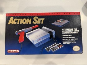 Nintendo NES Action Set (Blue Box) CIB, Manuals Mario Duck Hunt, Baggies