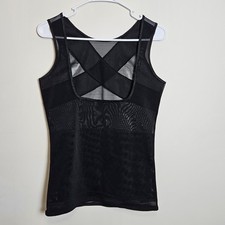 Kymaro Womens Black Shapewear Tank XL Mesh Firm Control Body Shaper