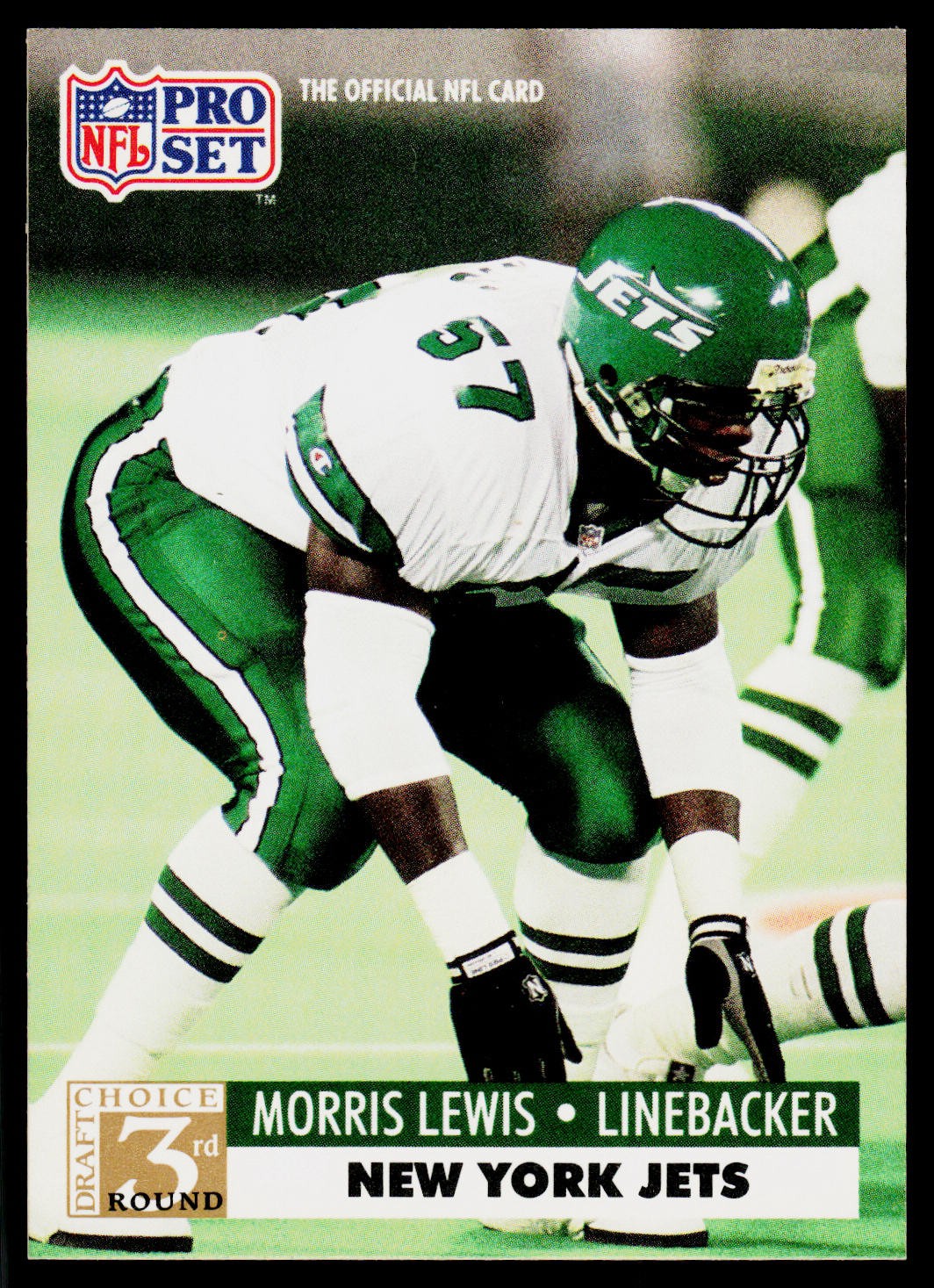 Morris Lewis, 1991 Pro Set, #792, New York Jets, RC