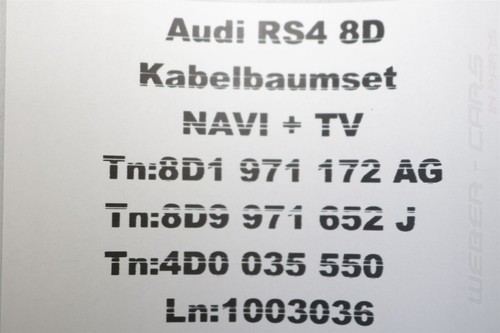 8D9971652J Kabelbaum Leitungssatz Navi Antenne heckklappe Audi RS4 8D B5 Avant - Afbeelding 17 van 17