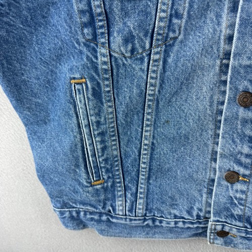 Vintage Levis Jacket Mens Large Blue Denim Trucker Type 3 80s Made in USA by Levi's, Size L, $49.99 - Photo 5