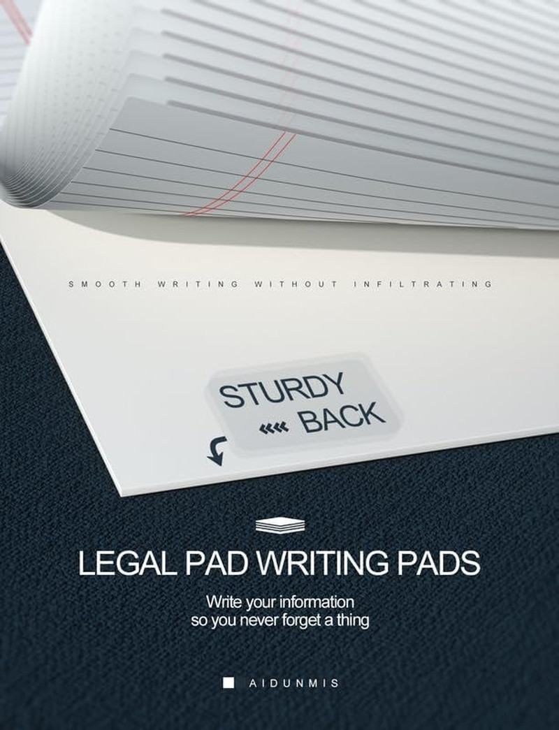8 Pack Office Legal Pads 5X8" Lined Writing Note Pads 5X8 for Home Office Suppli