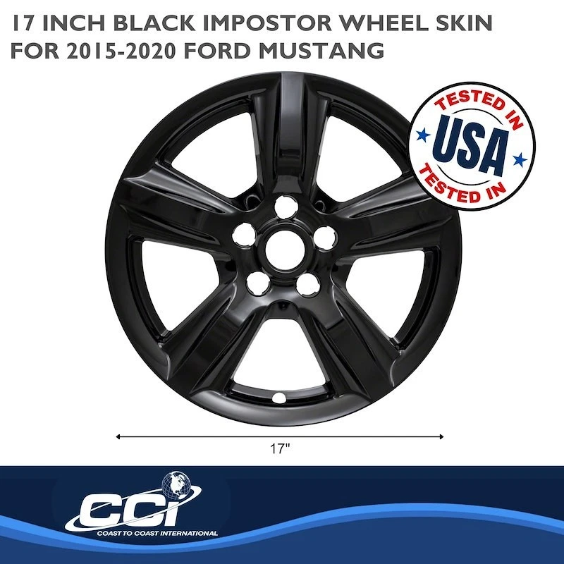 Nuevas cubiertas de revestimiento de rueda para Ford Mustang 2015-2020 17 pulgadas 5 radios negras Foto 3 de 3
