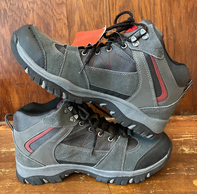 Deer Stags ANCHOR HIKING BOOTS, Mens Size 12 M, Gray Leather Suede Lace Up - NEW