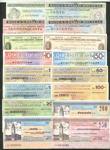 ITALIA - LOTTO/47431 - INSIEME DI 25 MINIASSEGNI NUOVI E O CIRCOLATI DIFFERENTI