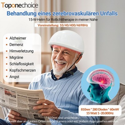 810nm Infrarot Rotlichttherapie Helm PBM Gehirnstimulation Kognitionsverbesserug