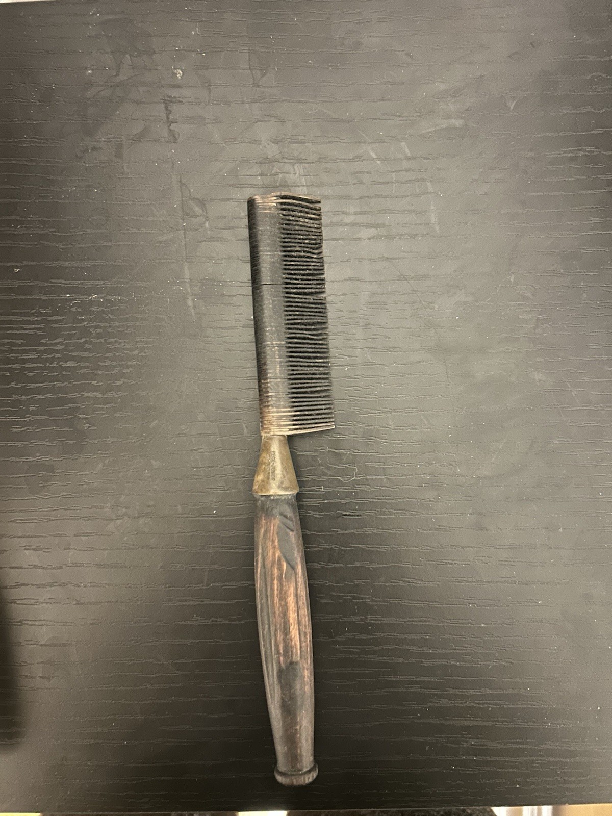 Lot Of 3 Vintage Hot Comb Beauty Tool Hair Press ,Curler ,Wood Handle. Annie