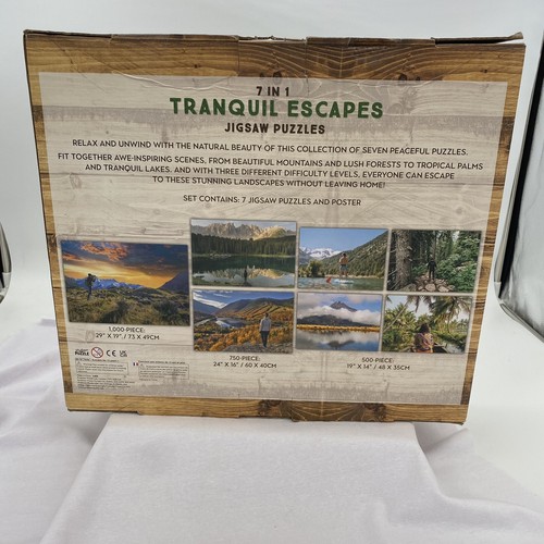 7 in 1 Tranquil Escapes Puzzles Landscape 1000 2 - 750 4 - 500 Piece With Poster - Picture 5 of 18
