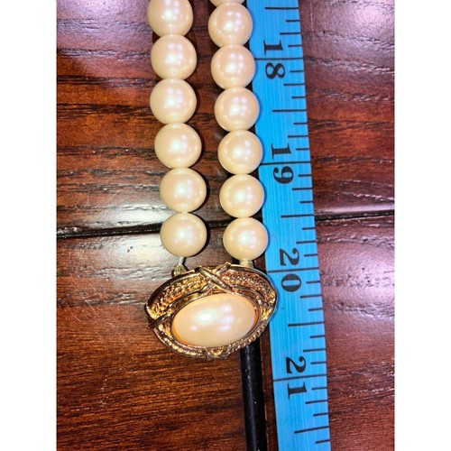 Vintage 1980s Avon Capitol Style Faux Pearl Versatile Gold-Tone Necklace! - Bild 12 von 13