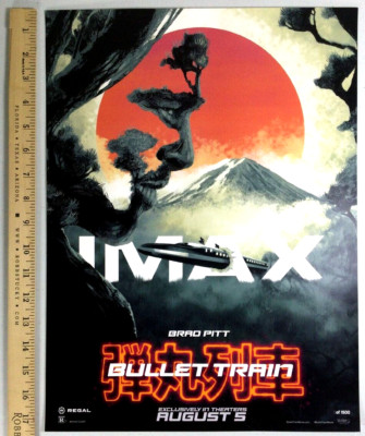 Bullet Train IMAX Regal Brad Pitt Poster 13'' X 17.5''  Number 1312 of 1500