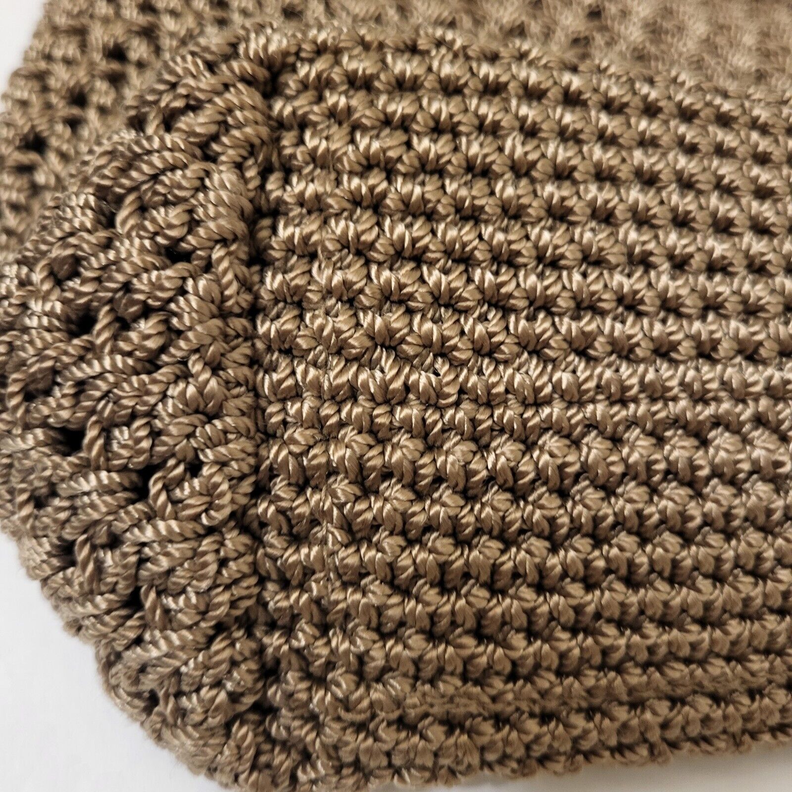 The SAK Classic Crochet Knit Tan Woven Hobo Shoul… - image 7