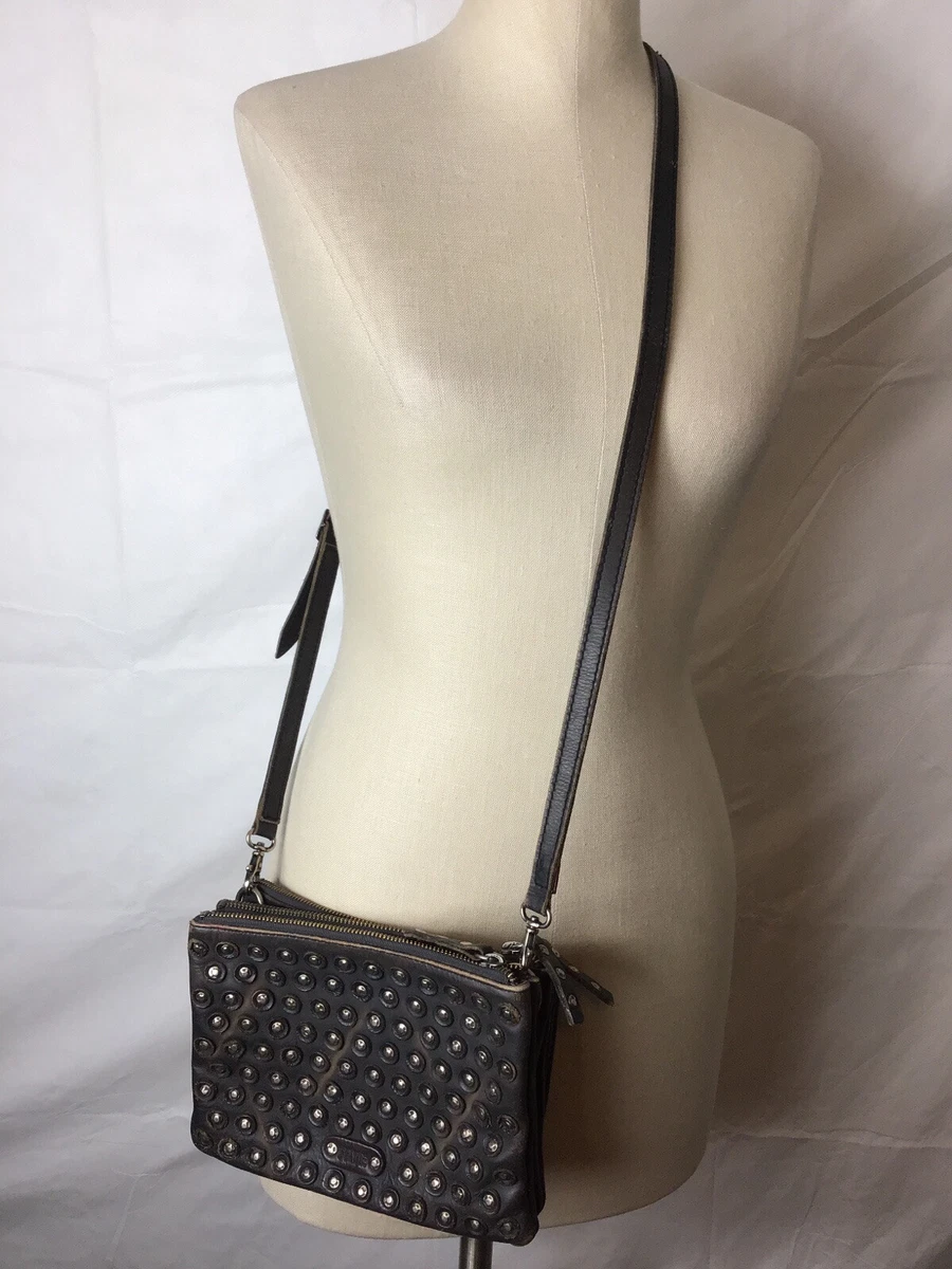 frye jenna distressed Disc Studded crossbody bag | eBay
