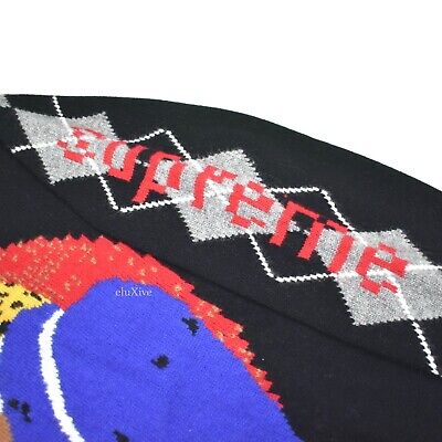 NWT Supreme Yohji Yamamoto Black Tekken Intarsia Knit NWT Supreme Yohji Yamamoto Black Tekken Intarsia Knit