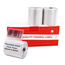 40 30mm Clear Paper Self-Adhesive Thermal Label for Phomemo M110 M200 Printer