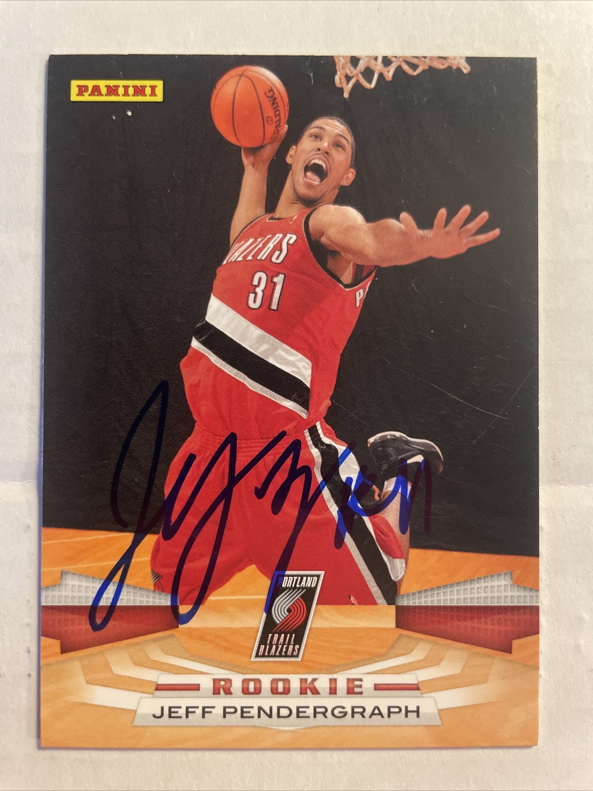 2009 Panini Jeff Pendergraph Autographed Card Portland Trail Blazers #331 CB819