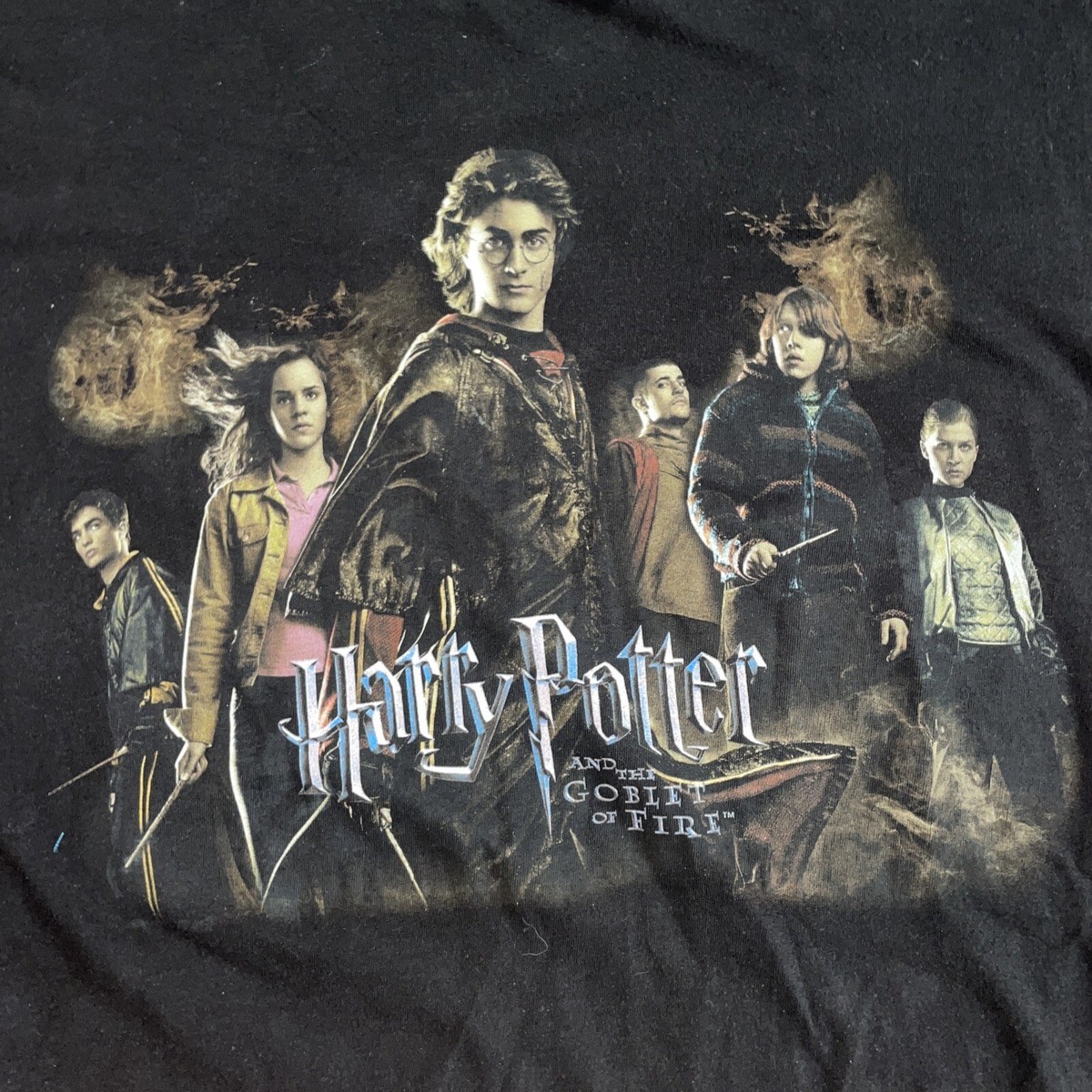 Vintage Harry Potter Goblet Of Fire Movie Promo Black T Shirt Mens