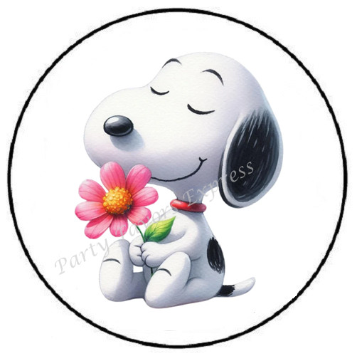 BEAGLE DOG WITH FLOWER ENVELOPE SEALS LABELS STICKERS PARTY FAVORS