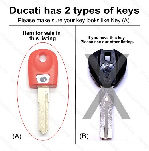Aftermarket Ducati Motorcycle Key With T5 Chip - Fits Monster, Streetfighter 696, 796, 1100