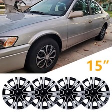 Set Of 4 15 Wheel Hubcaps Black Silver Wheel Rim Cover For Toyota Camry Sedan Set Of 4 15 Wheel Hubcaps Black Silver Wheel Rim Cover For Toyota Camry Sedan