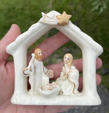 Christmas Wonder Porcelain Creche Ornament Nativity Scene Ornament Hanging