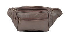 Genuine Leather Fanny Pack Large Multi Zippered Waist Bag Design Hip Purse