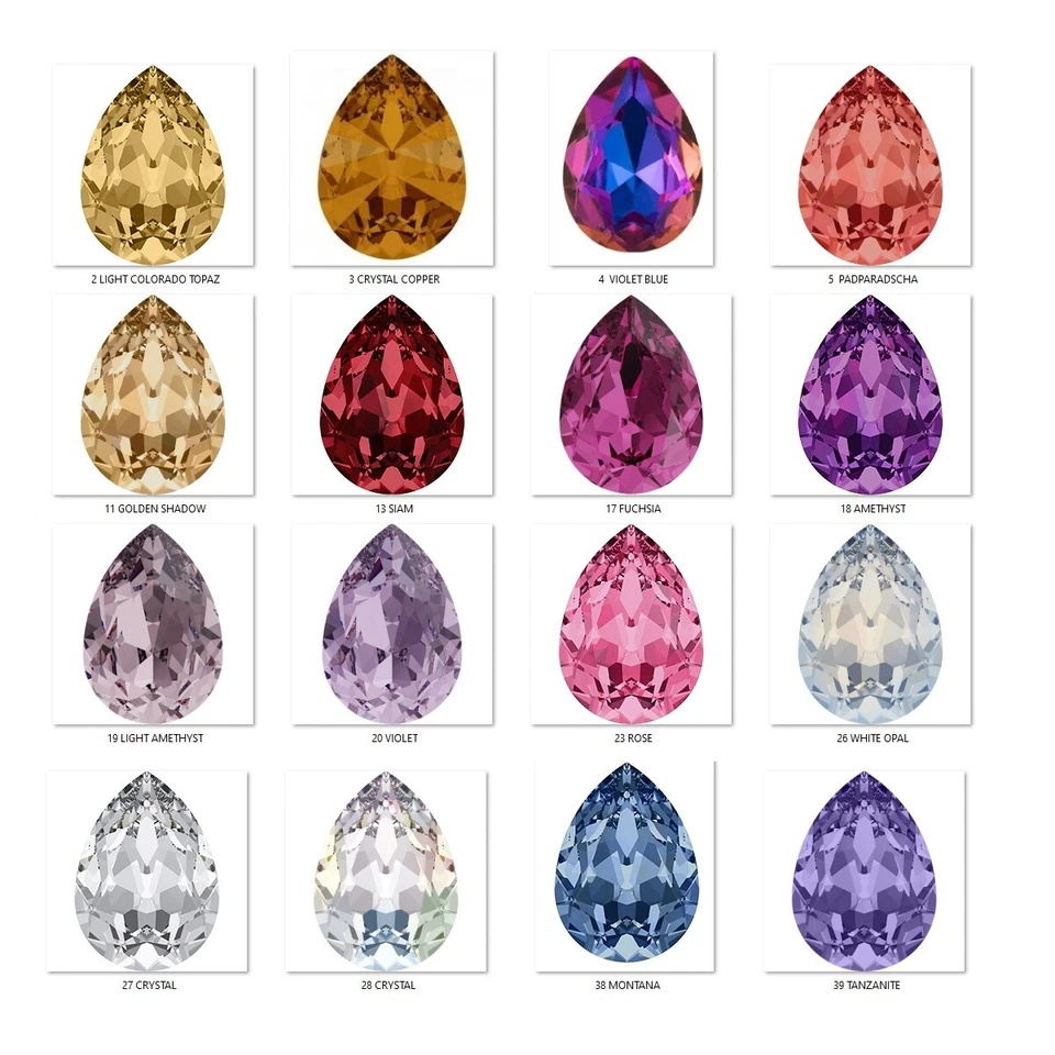 Antik Messing Ohrringe mit Pearshape Swarovski Kristallen, Elegante Ohrringe - Bild 4 von 4