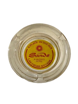 sands cigarettes Vintage Hotel Casino Ashtray Las Vegas Nevada Clear Glass Vintage Sands Motel Restaurant Cigarettes