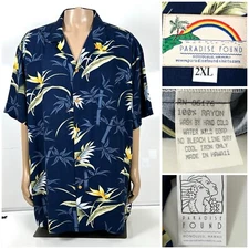 Paradise Found Button Up Blue Hawaiian Aloha Shirt Floral Men's Size 2XL NWT