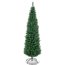 Slim Christmas Pencil Tree Tall Pine  Xmas Tree Festive 6ft(570 Tips)