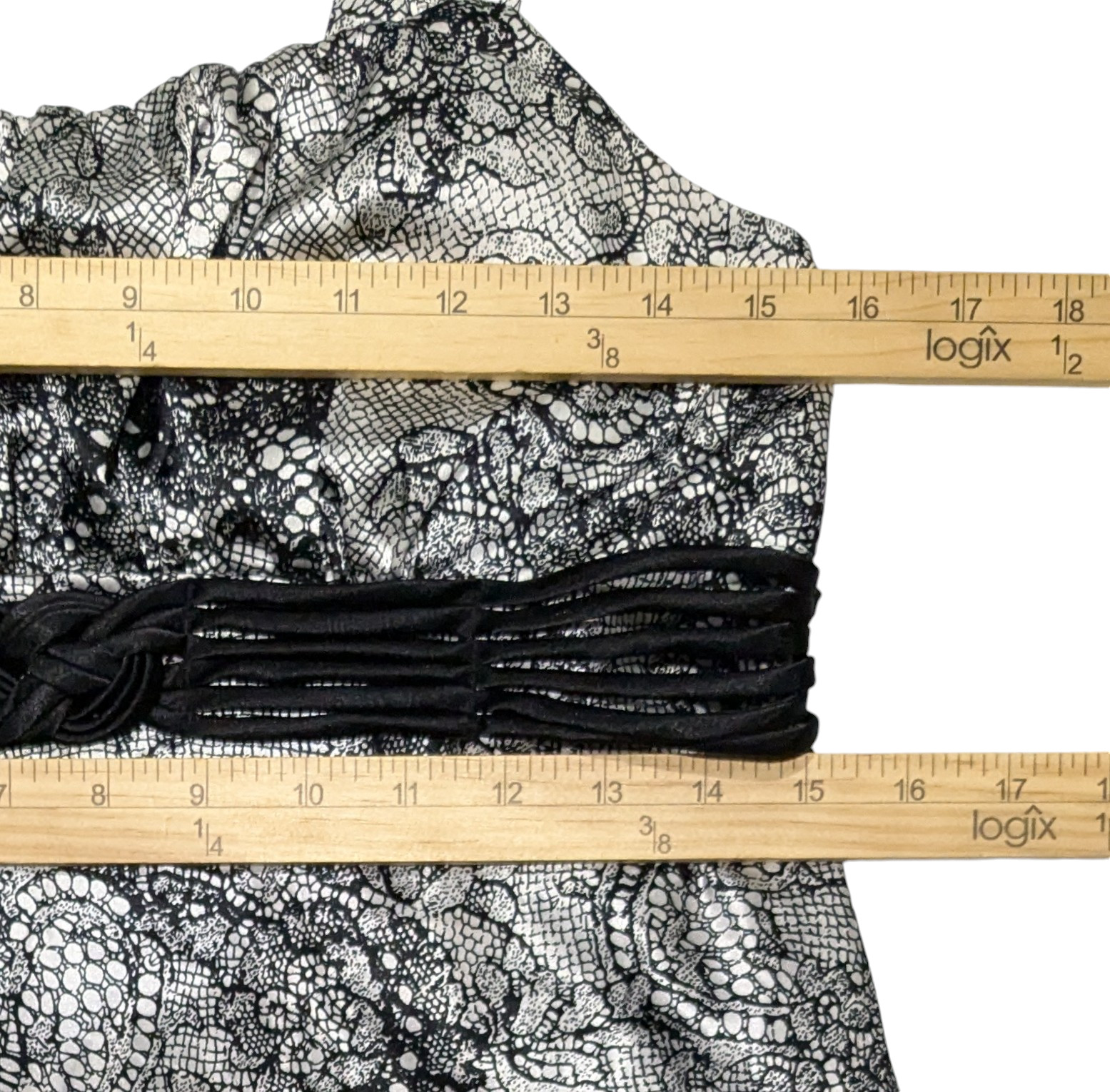 Vintage Y2K Empire Waist Babydoll Top Size L Satin Lace Print Whimsy Goth Grunge