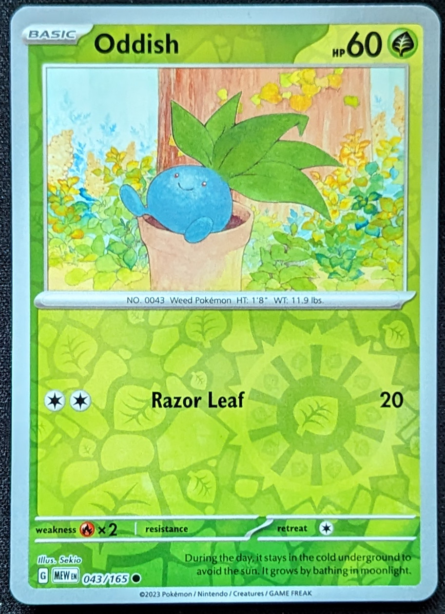 Oddish 43/165 Reverse Holo Scarlet & Violet 151 - Pokemon TCG - Mint