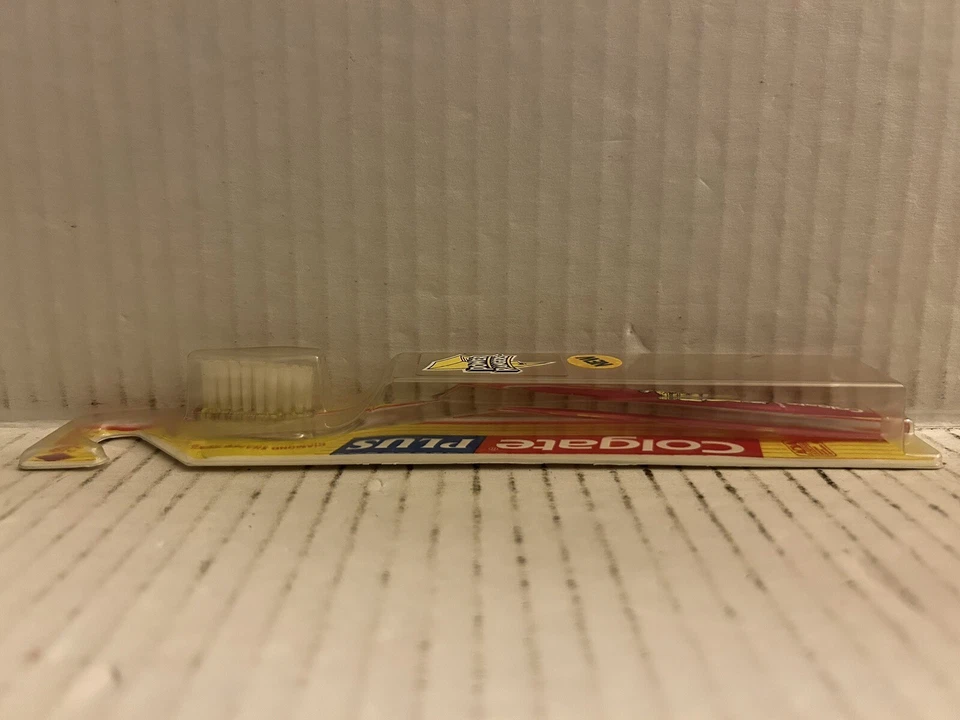 Colgate Plus Power Rangers Yellow Ranger Extra Soft Child PINK toothbrush (1995) - Image 4 of 4