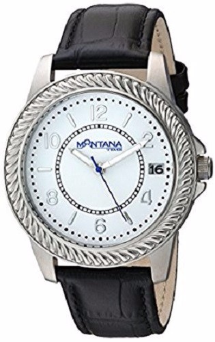 montana silversmiths fancy watch black leather wrist band silver