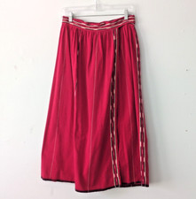 Guatemalan Vintage Handwoven Cotton Corte/Skirt Wrap Style Red Ikat Artisan Boho